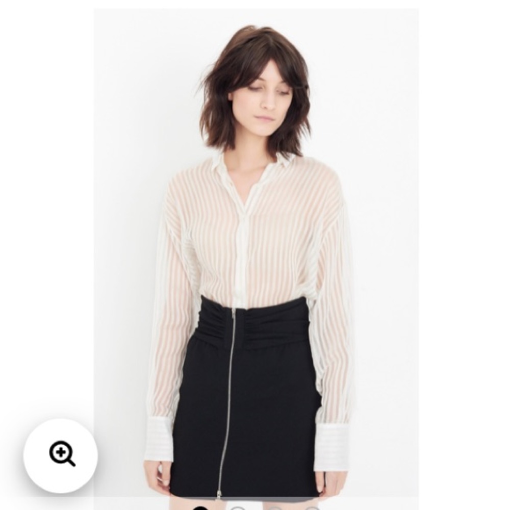 IRO Harleth Silk Button Down Blouse White